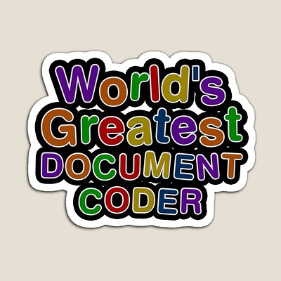 World's Greatest DOCUMENT CODER Sticker